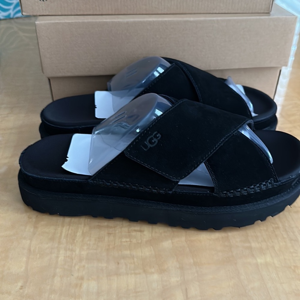 Ugg Women’s Goldenstar Cross Slide Sandal - Picture 2 of 6